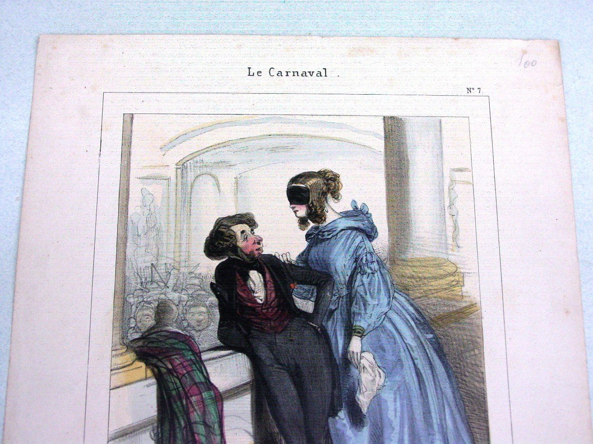 2 Lithographs P. Gavarni “carnival”-photo-3