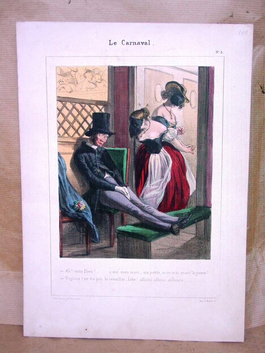 2 Lithographs P. Gavarni “carnival”-photo-4