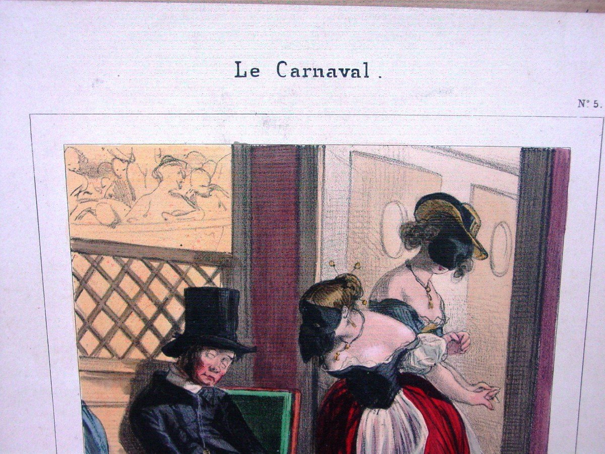 2 Lithographs P. Gavarni “carnival”-photo-1