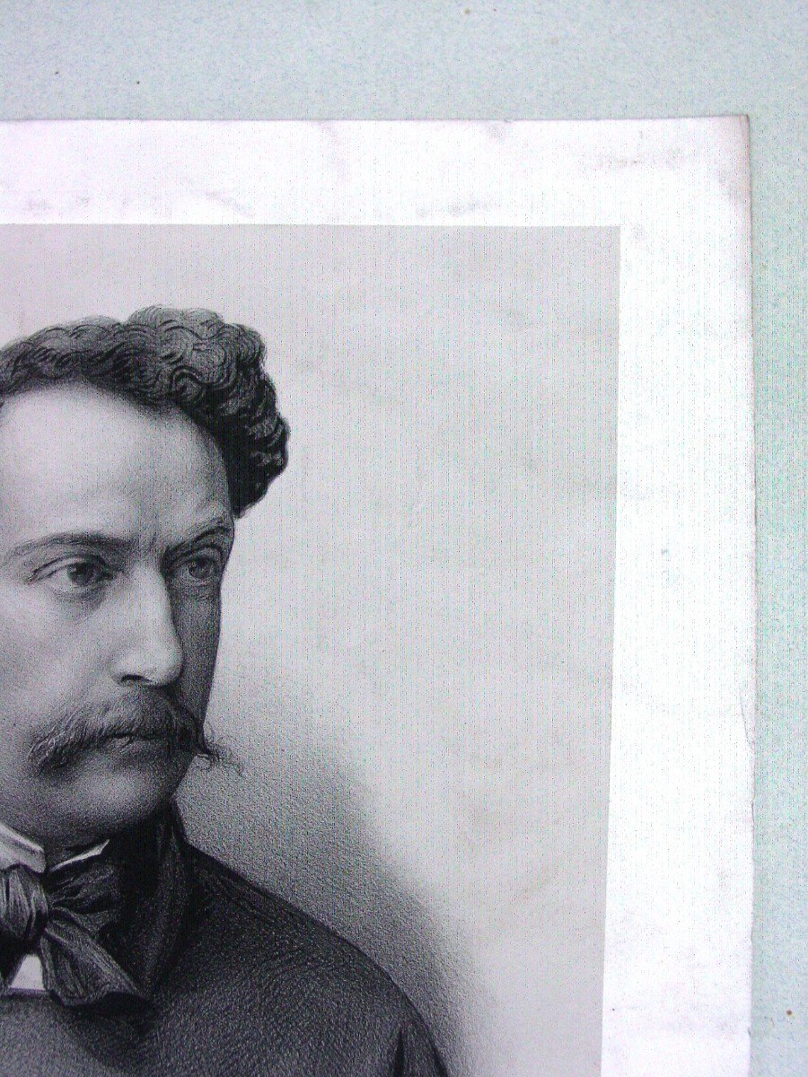 Portrait Dumas Fils Lithograph 19th-photo-3