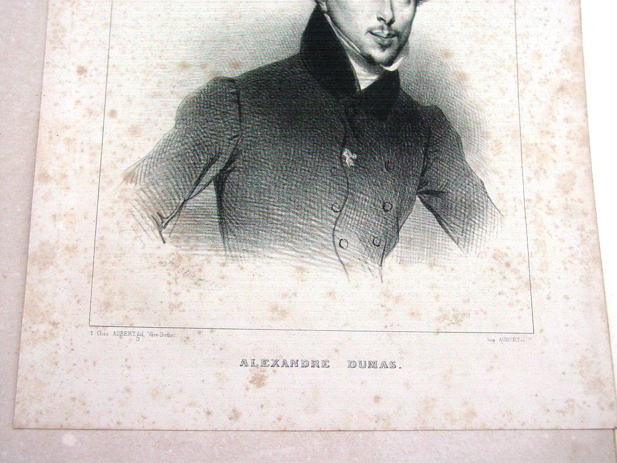 2 Lithographies 1830 : A. Dumas - Par A. Devéria - Galerie De La Presse portrait-photo-4