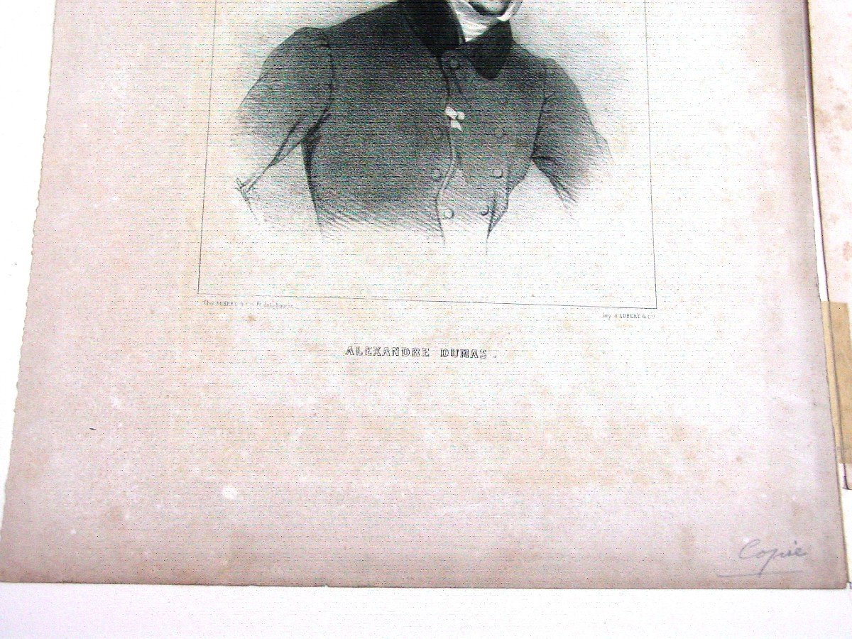 2 Lithographies 1830 : A. Dumas - Par A. Devéria - Galerie De La Presse portrait-photo-3