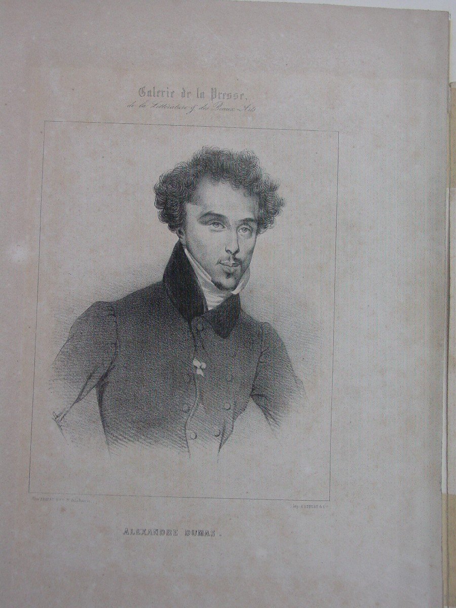 2 Lithographies 1830 : A. Dumas - Par A. Devéria - Galerie De La Presse portrait-photo-4