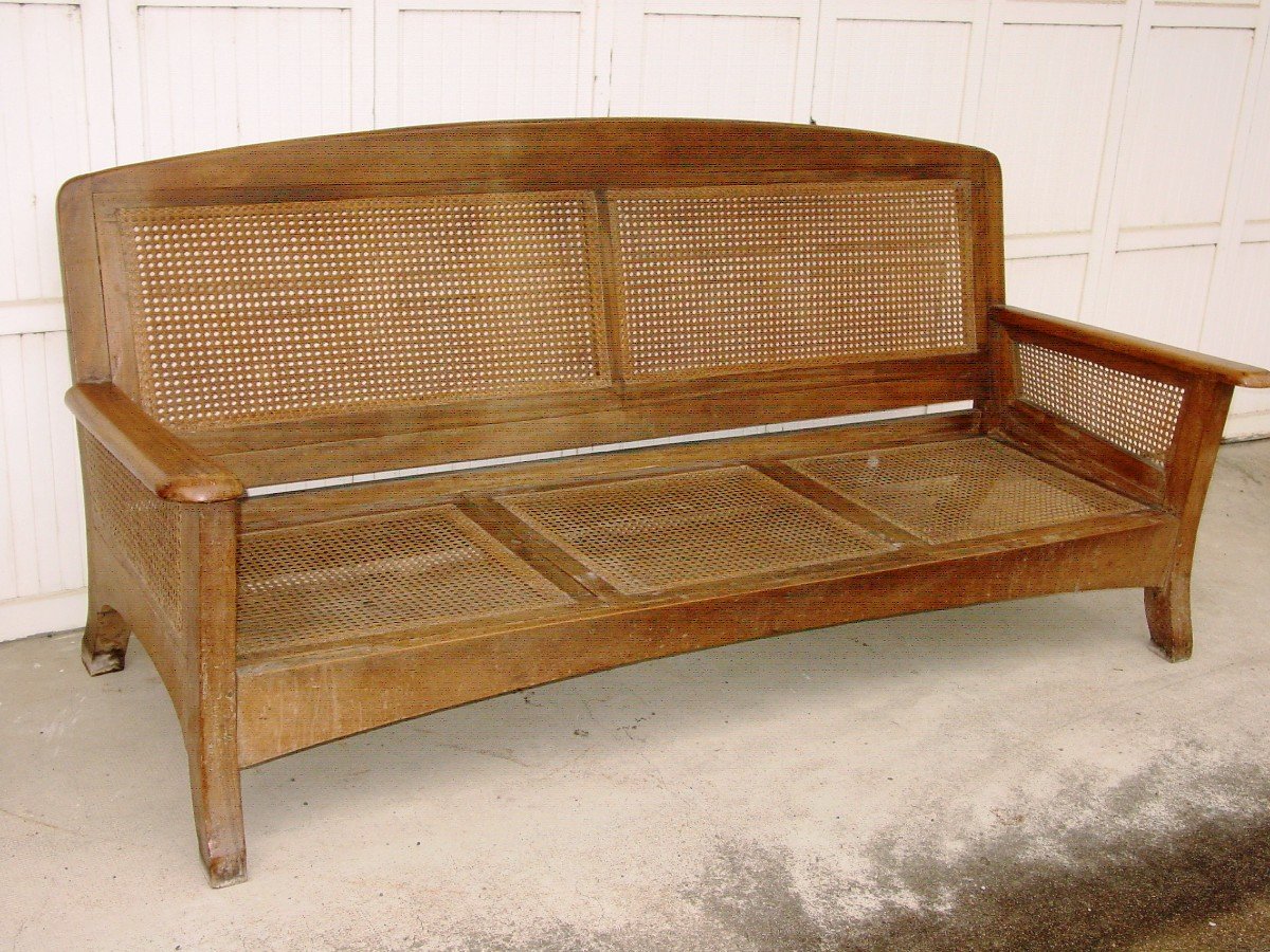 Grand Canapé Sofa Teck Art & Craft Paquebot Morris 1920