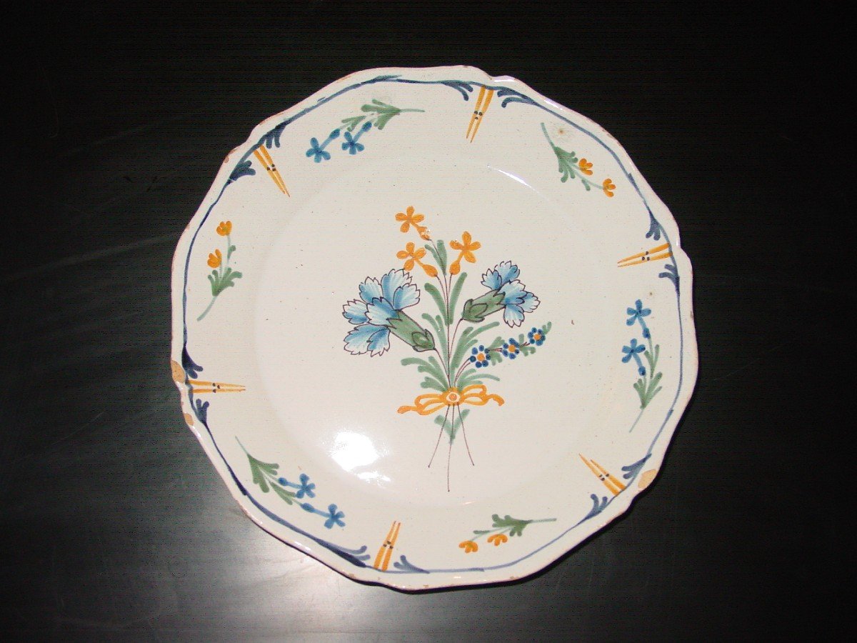 4 Nevers, Nivernais Plates From The 18th Century-photo-2