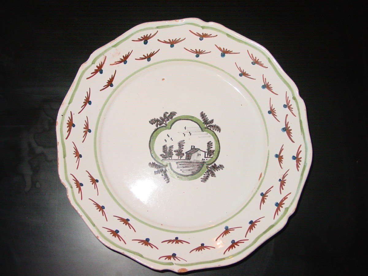 3 Nevers Nivernais Plates From The 18th Century.-photo-2