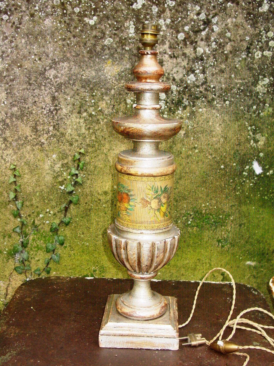 Baluster Lamp Base, Lacquered, Italy, 1960 Fornasetti Taste