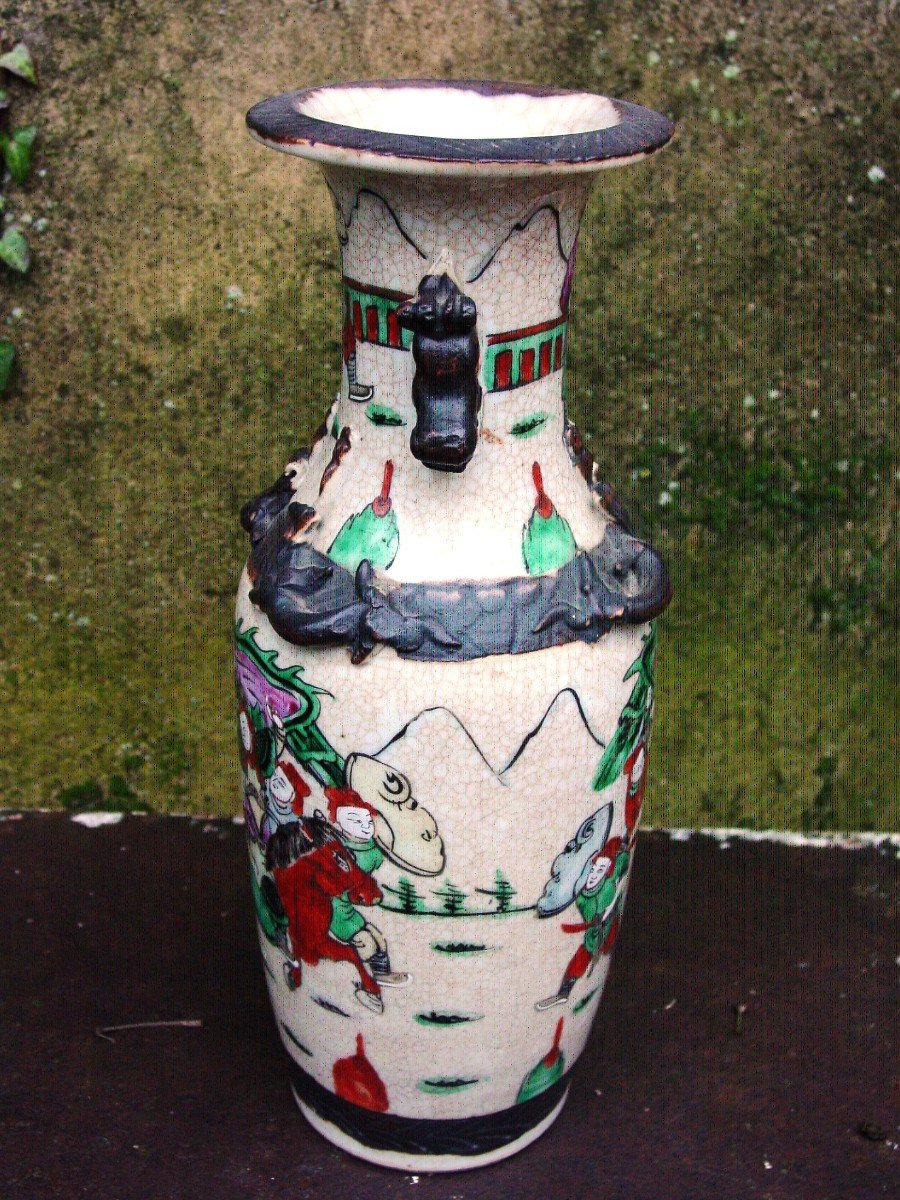 Vase Nankin 1900 Bon état Ht: 30 Cm.-photo-3