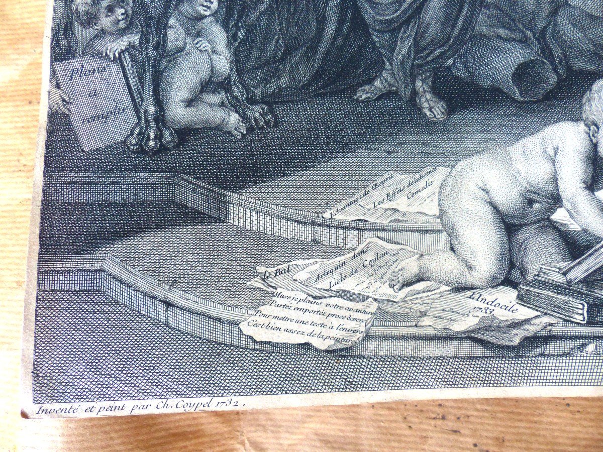 Thalie Chassée Par La Peinture d'Aprés Coypel Gravé Par Lépicié 1733-photo-2