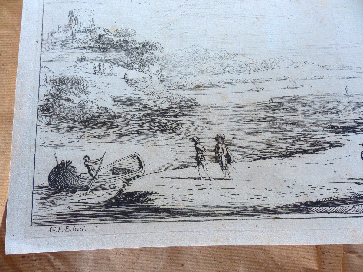 Jean Pesne (pène) (penna) Engraving 17th Italian Landscape?-photo-2
