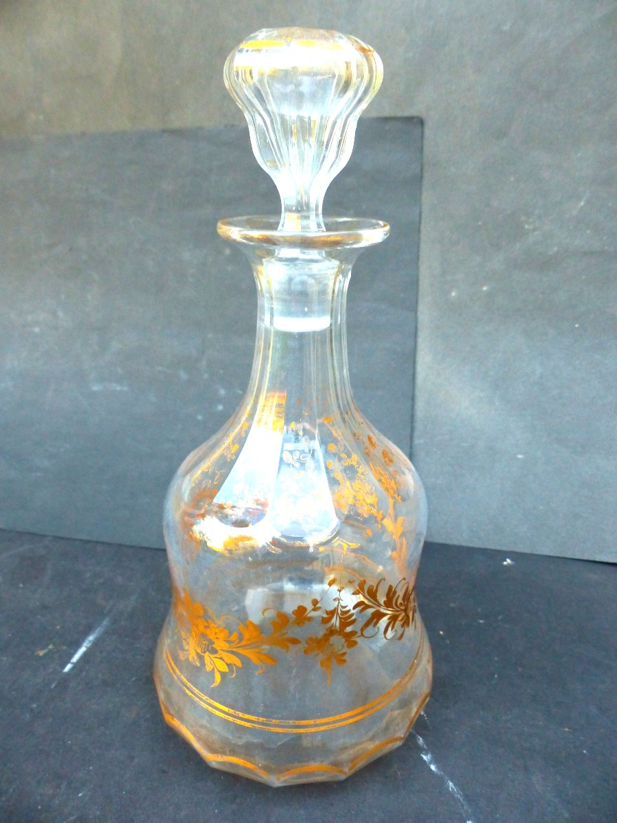 Carafe Carafon doré Modèle Baccarat Du 19ème Siècle