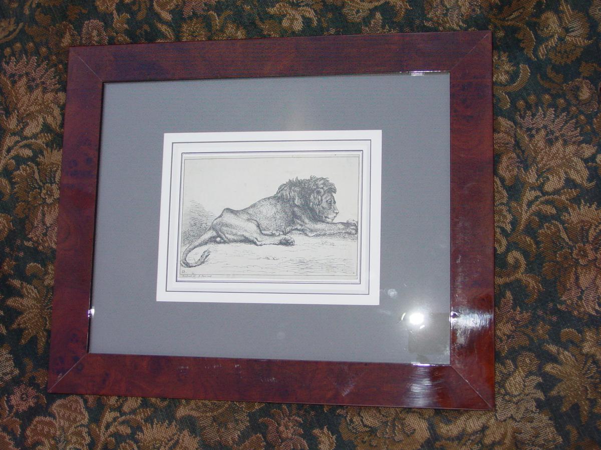 Paire Gravures "les Lions" Picart & Rembrandt Super Encadrées-photo-2