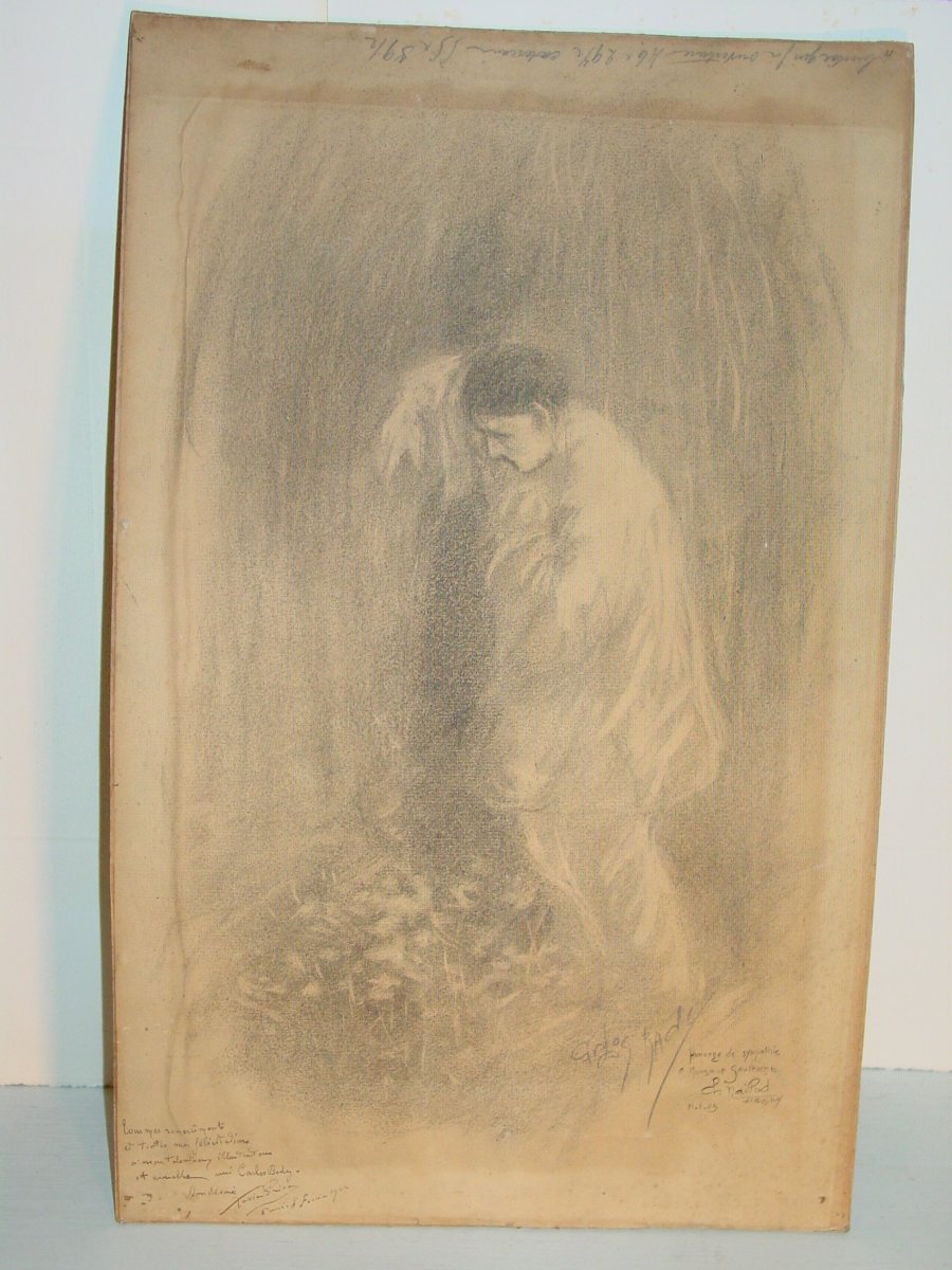 Charles Naillod (1876-1941) Drawing Of Pierrot Making The Panto Mime 1902 Said Carlos Bady-photo-3