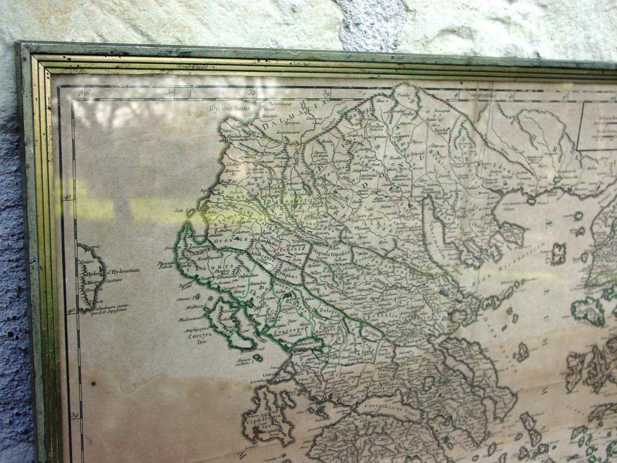 Philhellénisme: Graecia Vetus  Carte Vaugondy 1752 Grèce Du 18ème Siècle-photo-3