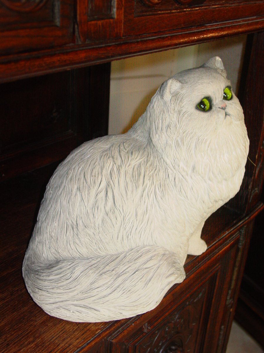 Ceramic Cat, Stucco? Around 1960 -70-photo-1