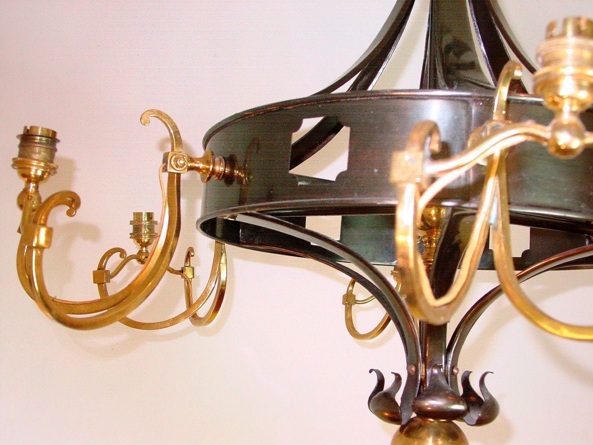 Vers 1955- Grand (moyen) Lustre Proche Jansen Ou Arbus-photo-6