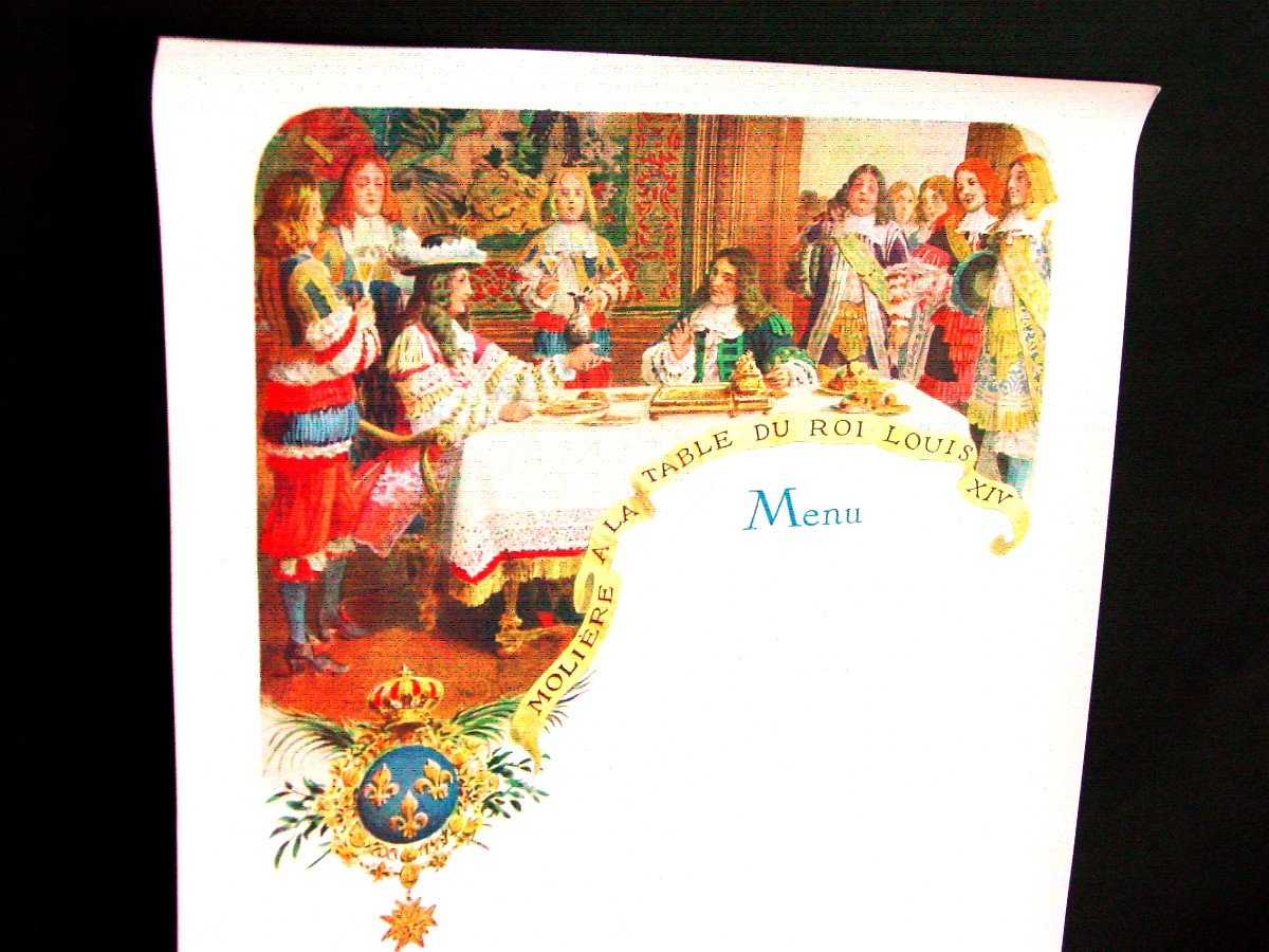 Menus Vierges  "Pères Chartreux"  illus. "M. Leloir" Molière & Louis XIV Grande Chartreuse-photo-2