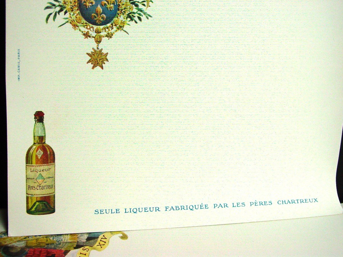 Menus Vierges  "Pères Chartreux"  illus. "M. Leloir" Molière & Louis XIV Grande Chartreuse-photo-3