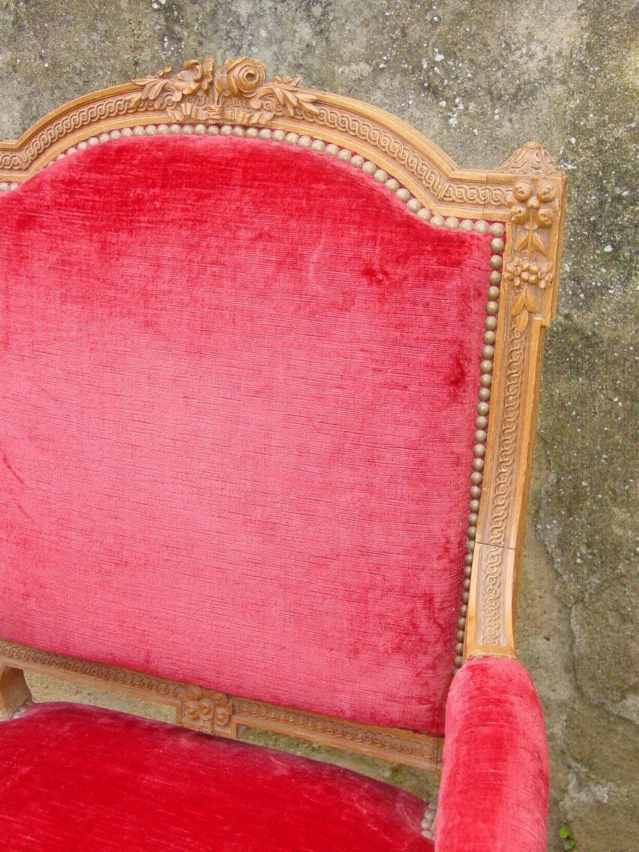 Suite De 4 Larges Fauteuils Style Éclectique ( Louis XV , XVI)vers 1890-photo-1