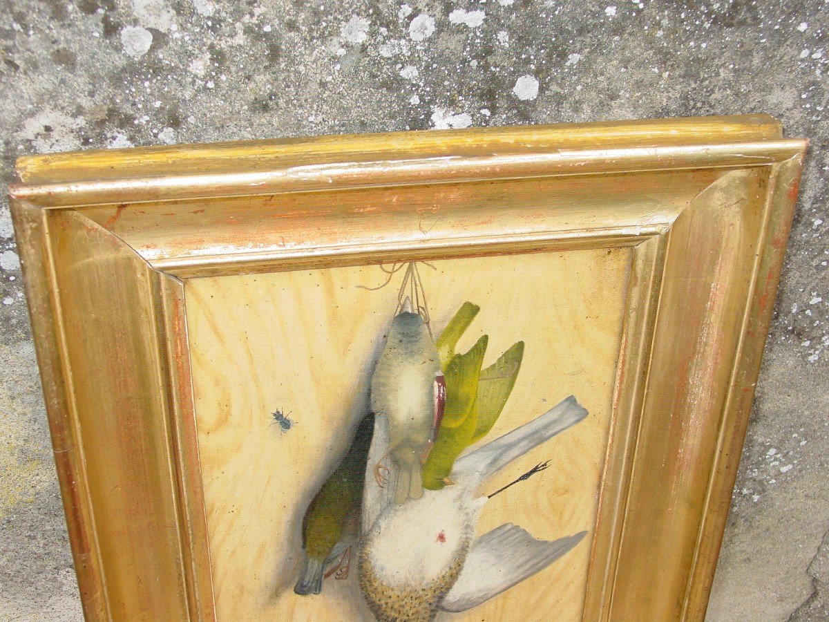 Nature Morte Aux Petits Oiseaux 1867 Huile Sur Toile Signée-photo-3