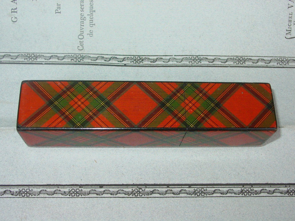 Clan Stuart Cabbage Cut Tartan Ware Lacquer Razor Box-photo-3