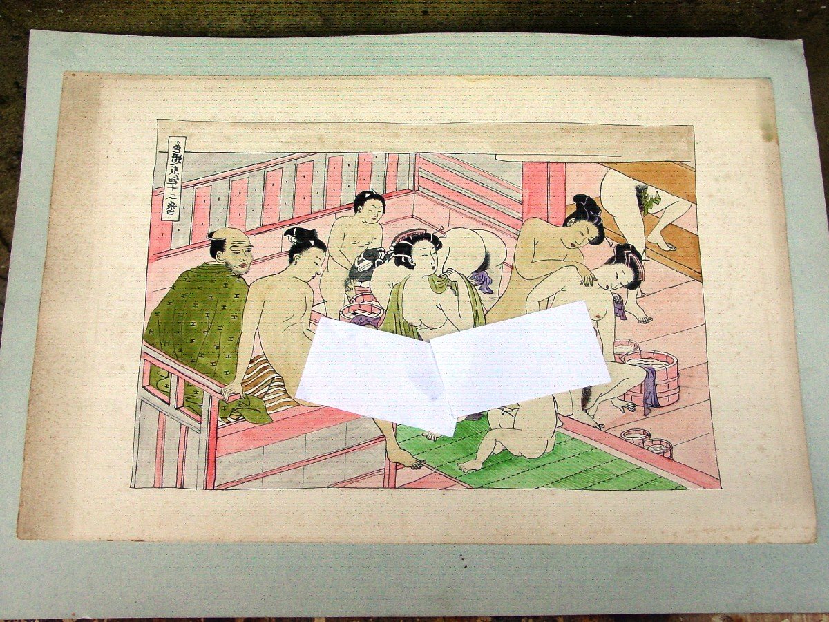 2 Dessins Érotiques Japon Curiosa Estampe Japonaise -photo-2