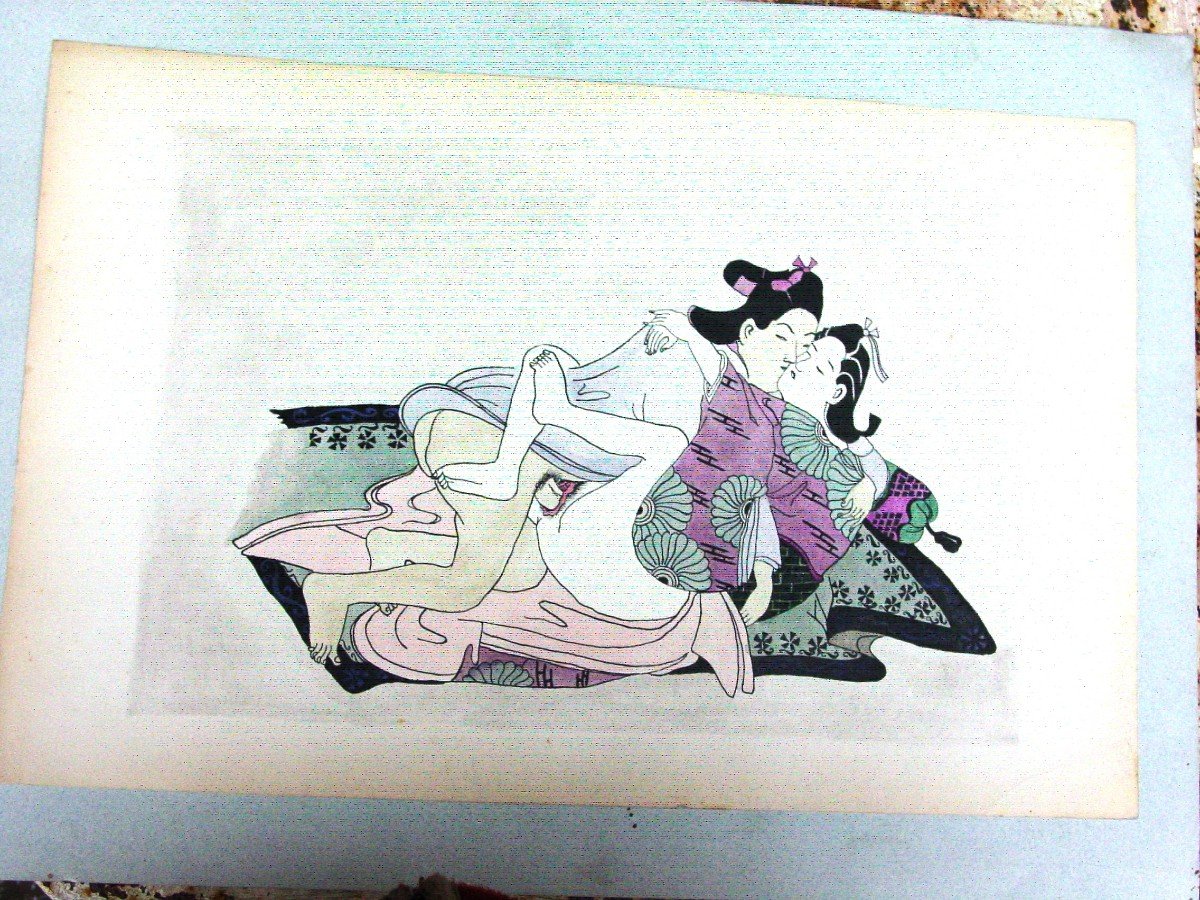 2 Dessins Érotiques Japon Curiosa Estampe Japonaise -photo-4