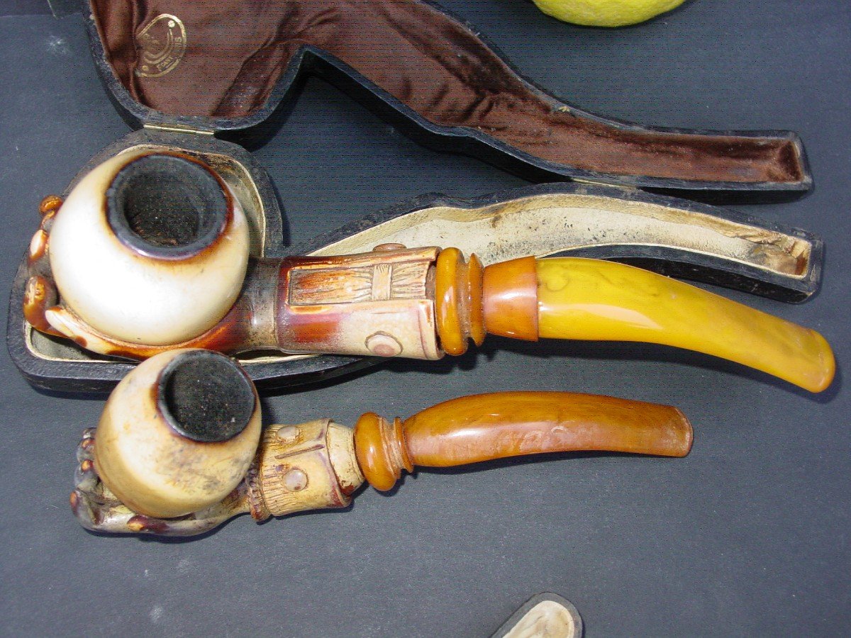 This Is Two Pipes - Meerschaum, Good Condition.-photo-3