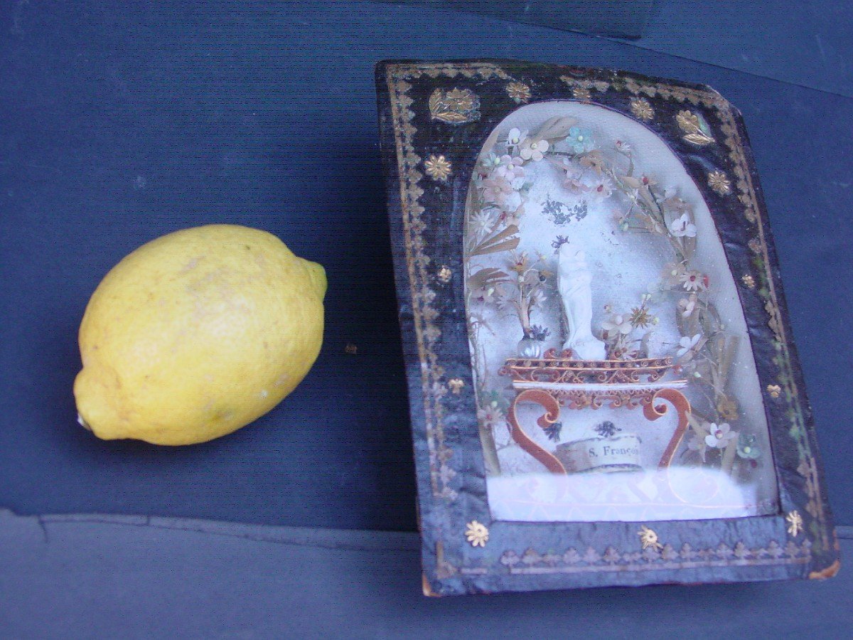 Paperolle Diorama And Reliquary From The 19th Dedicated To Saint François De Paule-photo-4