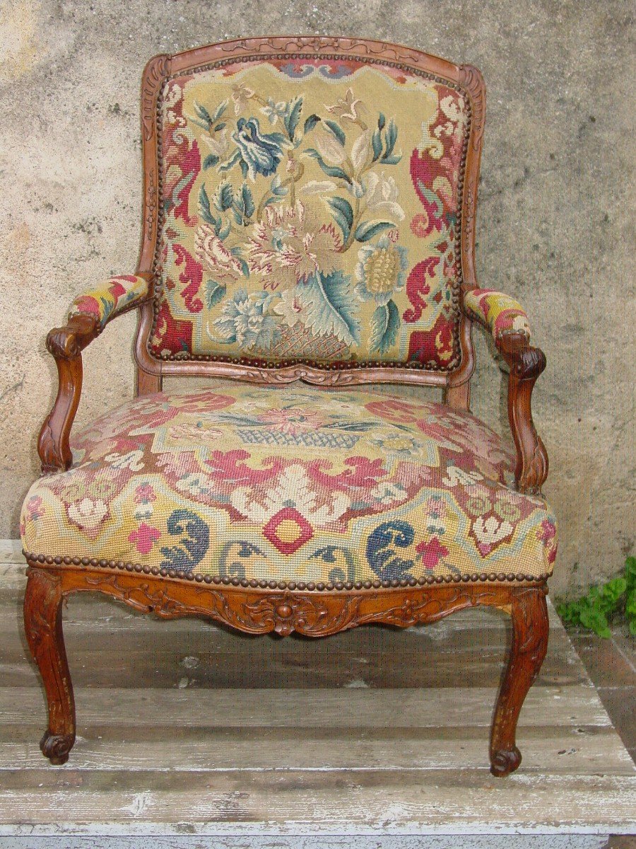 Large Regency Armchair A La Reine From The 18th Century-photo-2