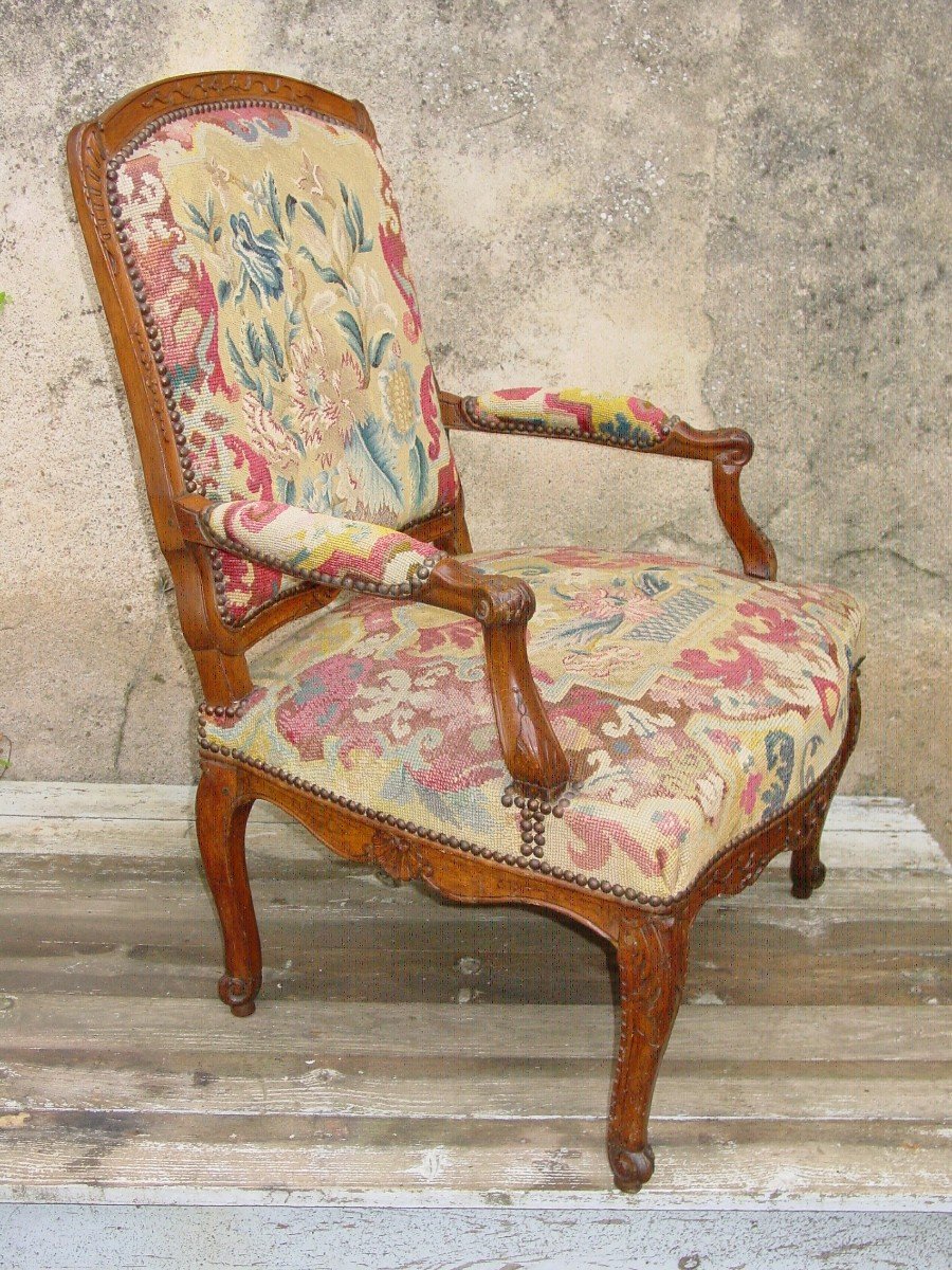 Large Regency Armchair A La Reine From The 18th Century-photo-1