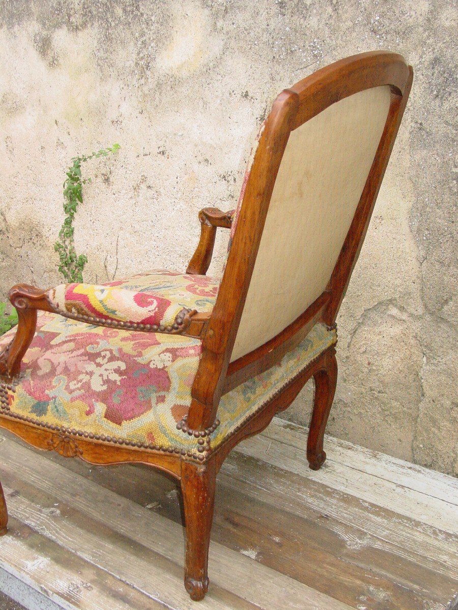 Large Regency Armchair A La Reine From The 18th Century-photo-3