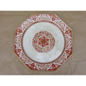 Minton, Octagonal Dish From The 19th Century.
