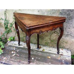 Console, Louis XV Period Game Table In Walnut