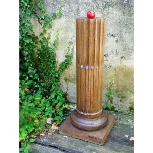 Sheath, Truncated Pedestal Column, In Waxed Walnut From The 19th