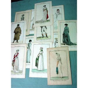 12 Gravures Empire 1806 Mode : Costumes Parisiens