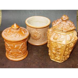 3 Beauvaisis Sandstone Tobacco Pot