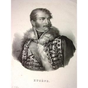 Eugène De Beauharnais Romantic Lithograph By Villain 19th Century