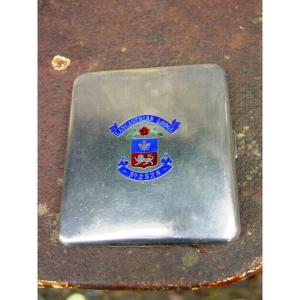 Sterling Silver Cigarette Holder Enameled Freemasons Emblem "lancastrian Lodge" 