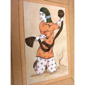 Antique Framed Indian Miniature Early 20th Century