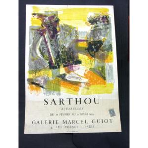 Affiche Sarthou 1959 Galerie Marcel Guiot