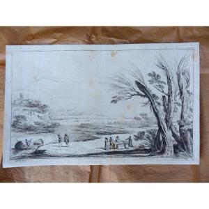 Jean Pesne (pène) (penna) Engraving 17th Italian Landscape?