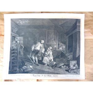 Rf Ravenet Engraving Marriage à La Mode  d'Aprés Hogarth 1745 Plate V