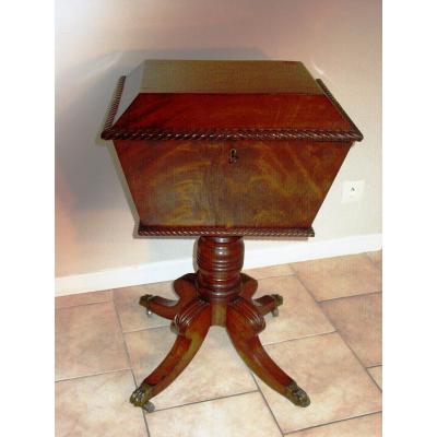 Large Regency Period Mahogany Box For Tea, Wine, Sewing Equipment