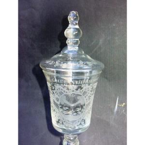 "de Goede Vriendschap" 18th Century Holland Friendship Glass Bokaal Vriendschapsglas