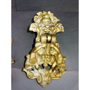 Arms Knocker, Medici In Patinated Bronze 19th Renaissance Period