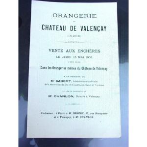 1902 - Orangery Of Château De Valençay: Sale Program