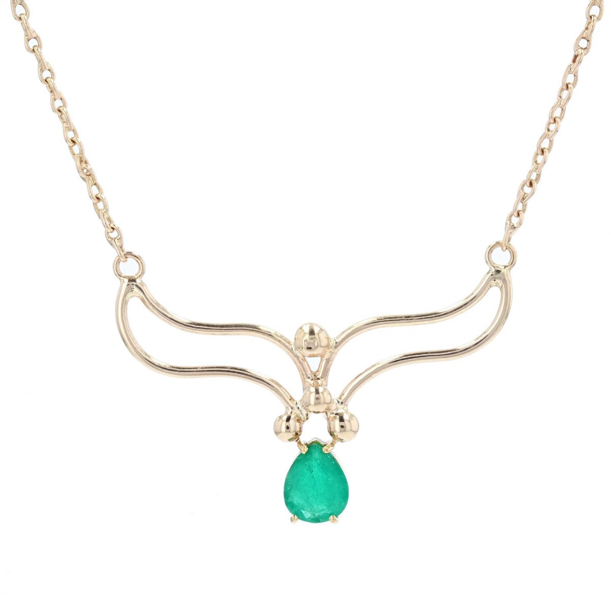 Gold Necklace And Its Emerald