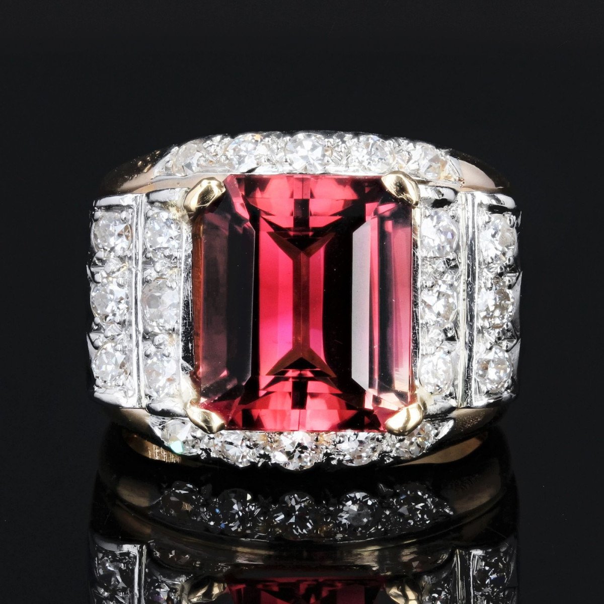 Tourmaline And Diamond Tank Ring-photo-3