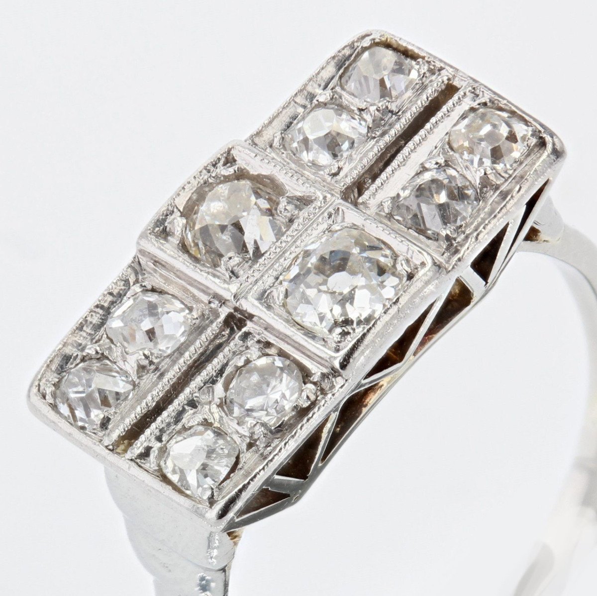 Art Deco Rectangular Diamond Ring-photo-3